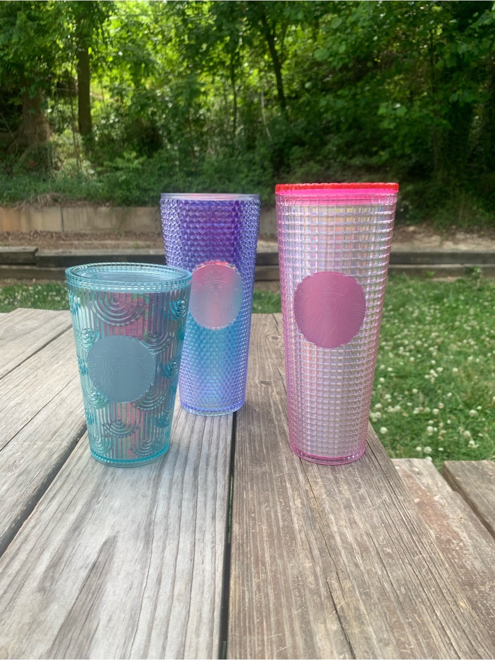 Starbucks Iridescent & HolographicStudded Travel Tumblers - Pink, Purple, Aqua
